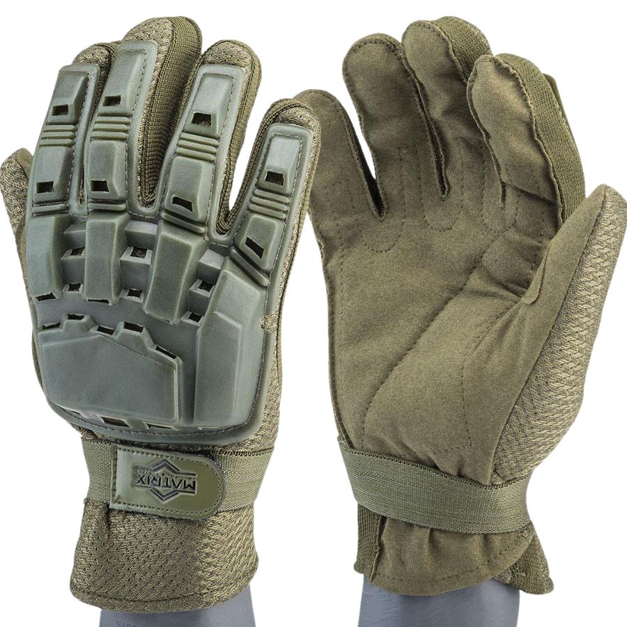 Knuckle Full Finger Tactical Gloves | Padded mesh and rubber aero vents | X-Large size only