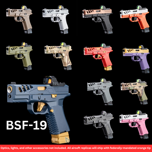 BSF-19 Gas Blowback Airsoft Pistol 330FPS | F-1 Firearms Licensed, Optics Ready