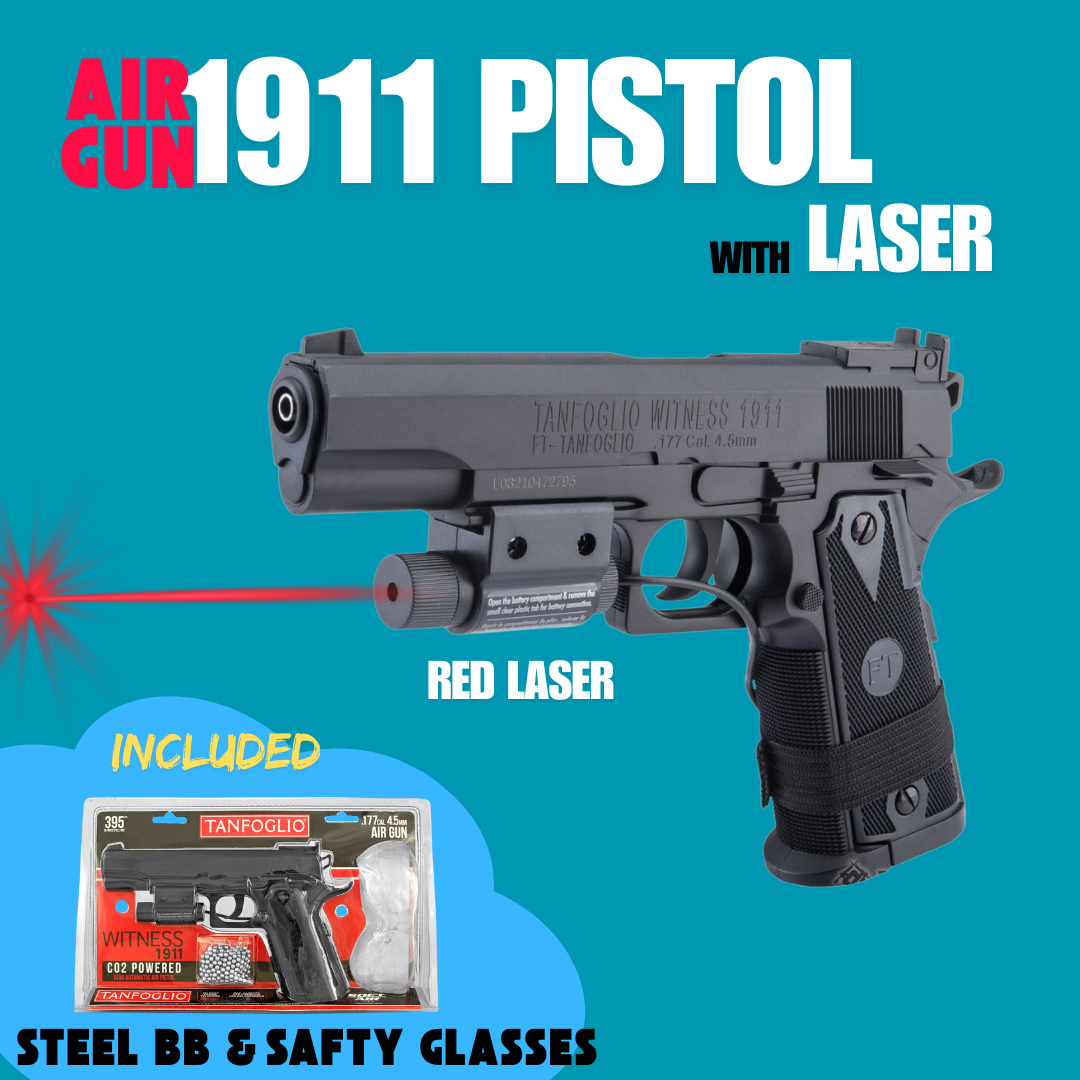 AIRGUN - 1911 4.5mm CO2 Powered Non-Blowback with Laser