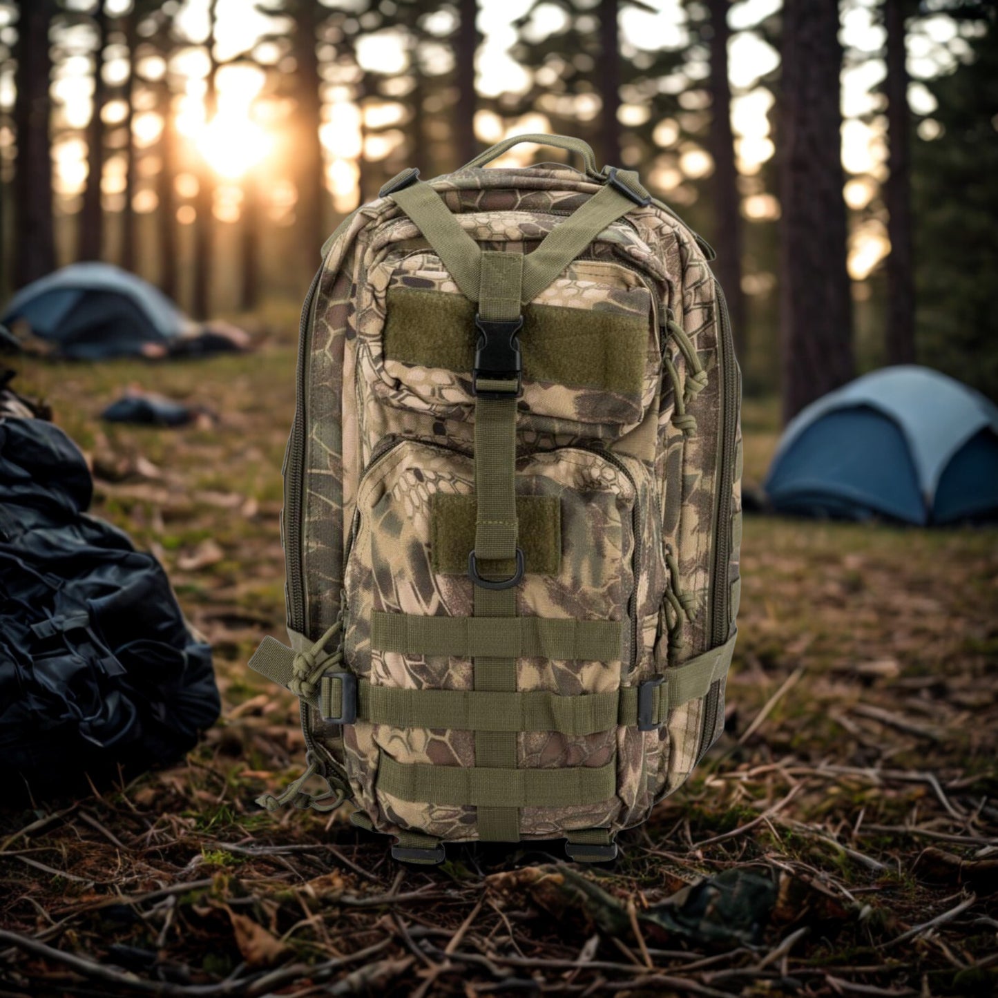 Tac Crew Urban Military MOLLE Backpack | Heavyweight Webbing | multi panel padding | Camping, Tracking