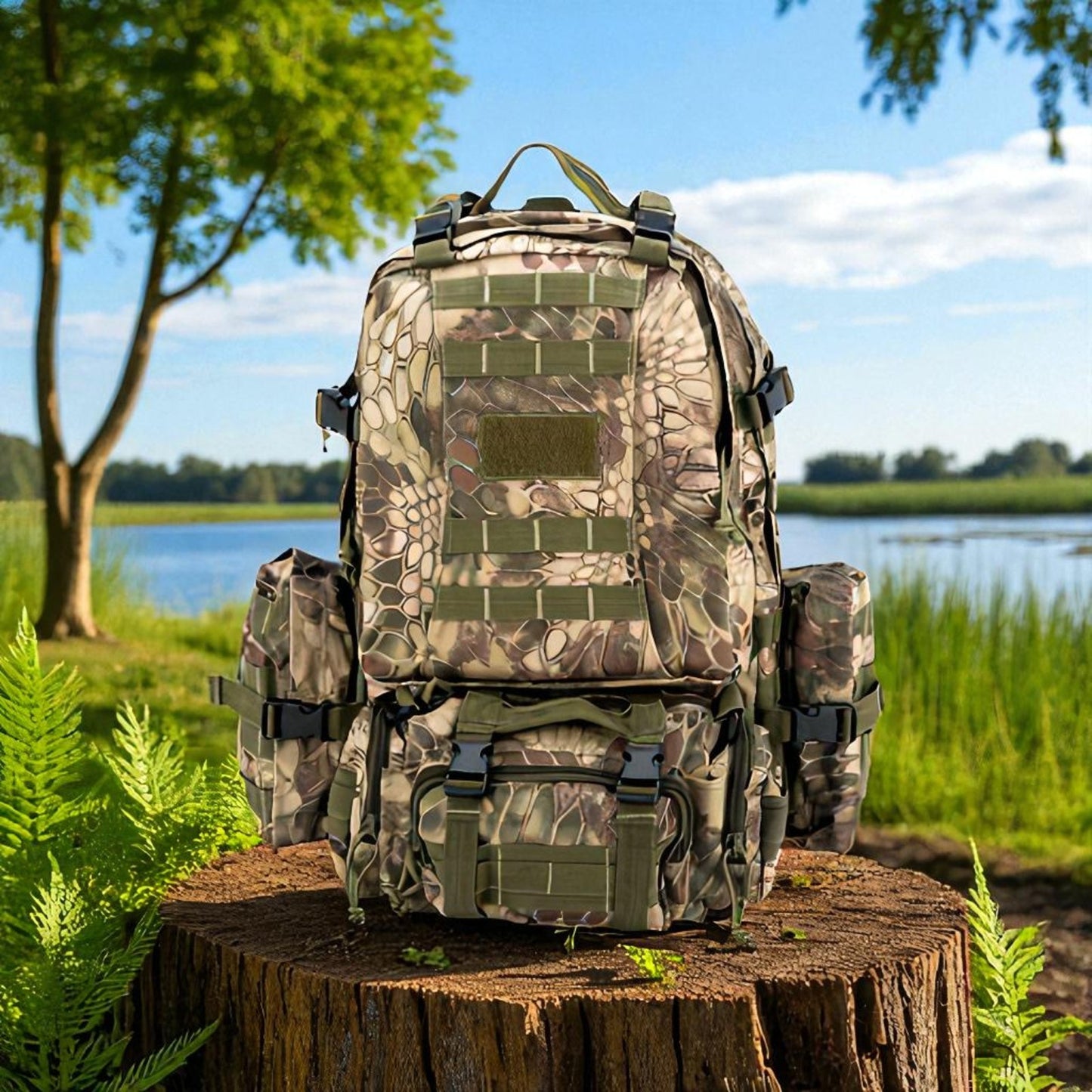 Tac Crew 3-Day Mission Military MOLLE Backpack | Heavyweight Webbing | Detachable deployment pack, two side bag | Camping, Tracking