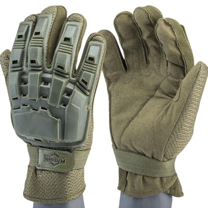 Knuckle Full Finger Tactical Gloves | Padded mesh and rubber aero vents | X-Large size only