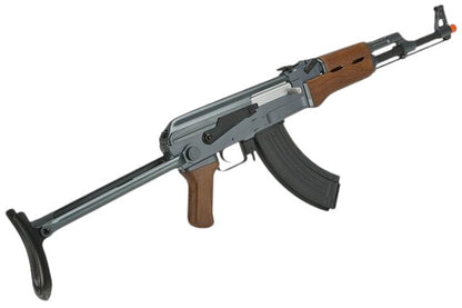 AK47 Airsoft AEG Rifle (Model: Faux Wood Under folding Stock)