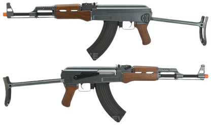 AK47 Airsoft AEG Rifle (Model: Faux Wood Under folding Stock)