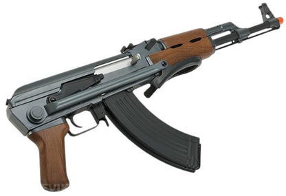 AK47 Airsoft AEG Rifle (Model: Faux Wood Under folding Stock)