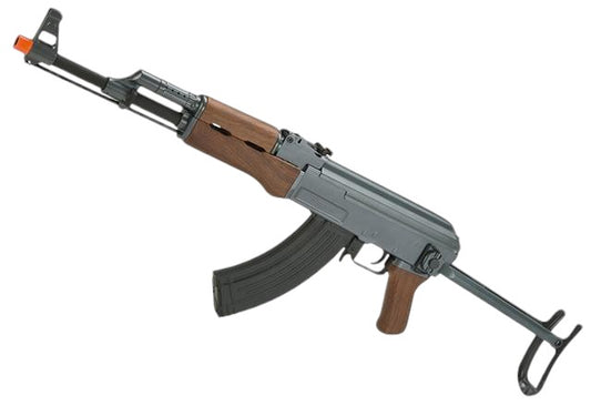 AK47 Airsoft AEG Rifle (Model: Faux Wood Under folding Stock)