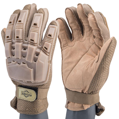 Knuckle Full Finger Tactical Gloves | Padded mesh and rubber aero vents | X-Large size only