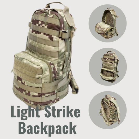Tac Crew Light Strike Military Backpack | Compatible with all U.S. Military MOLLE | Camping, Tracking
