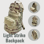 Tac Crew Light Strike Military Backpack | Compatible with all U.S. Military MOLLE | Camping, Tracking