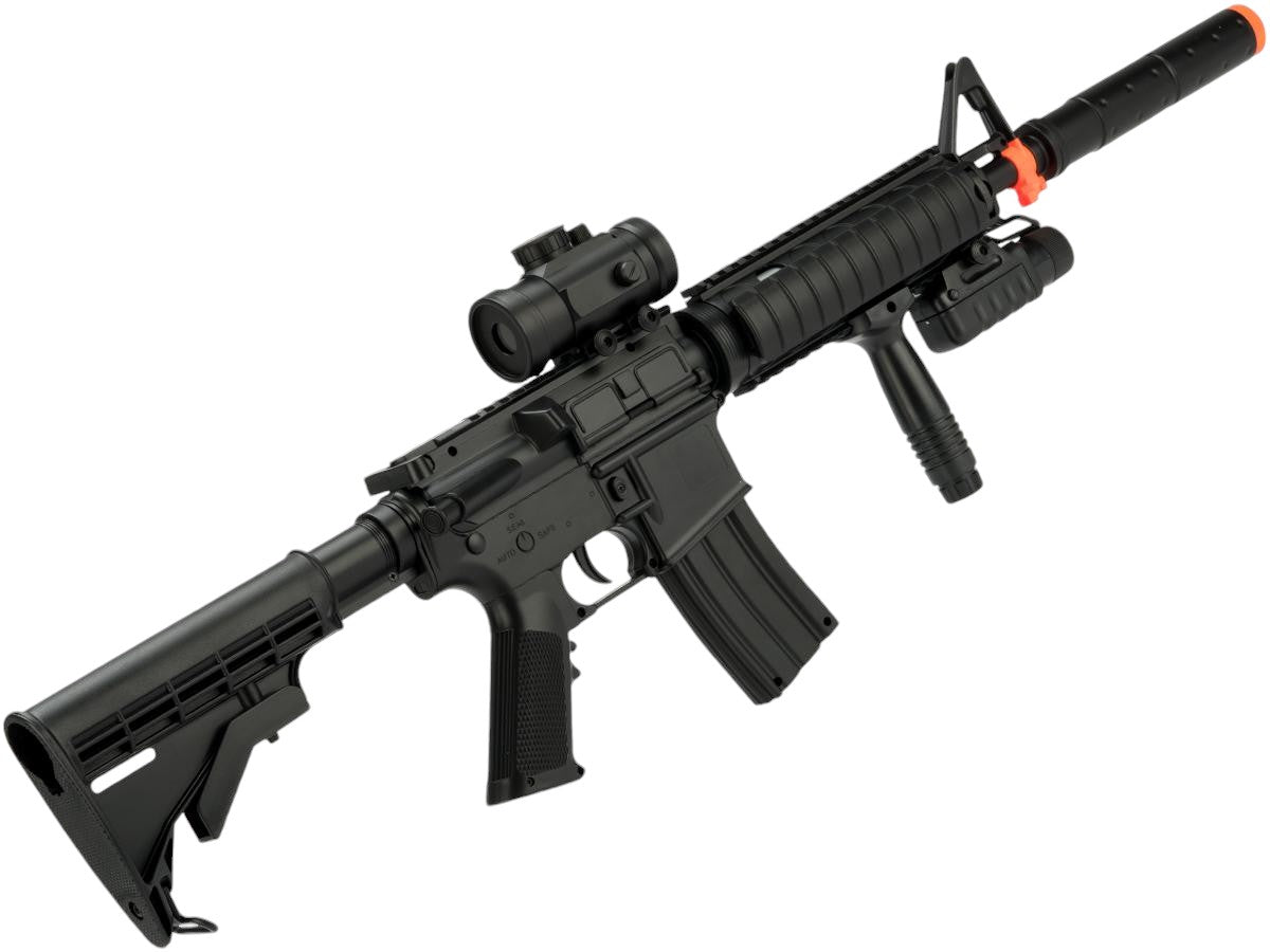 M83B2 Full Size M4 Airsoft Low Power Airsoft AEG Electric Rifle Package (Style: SR-16)