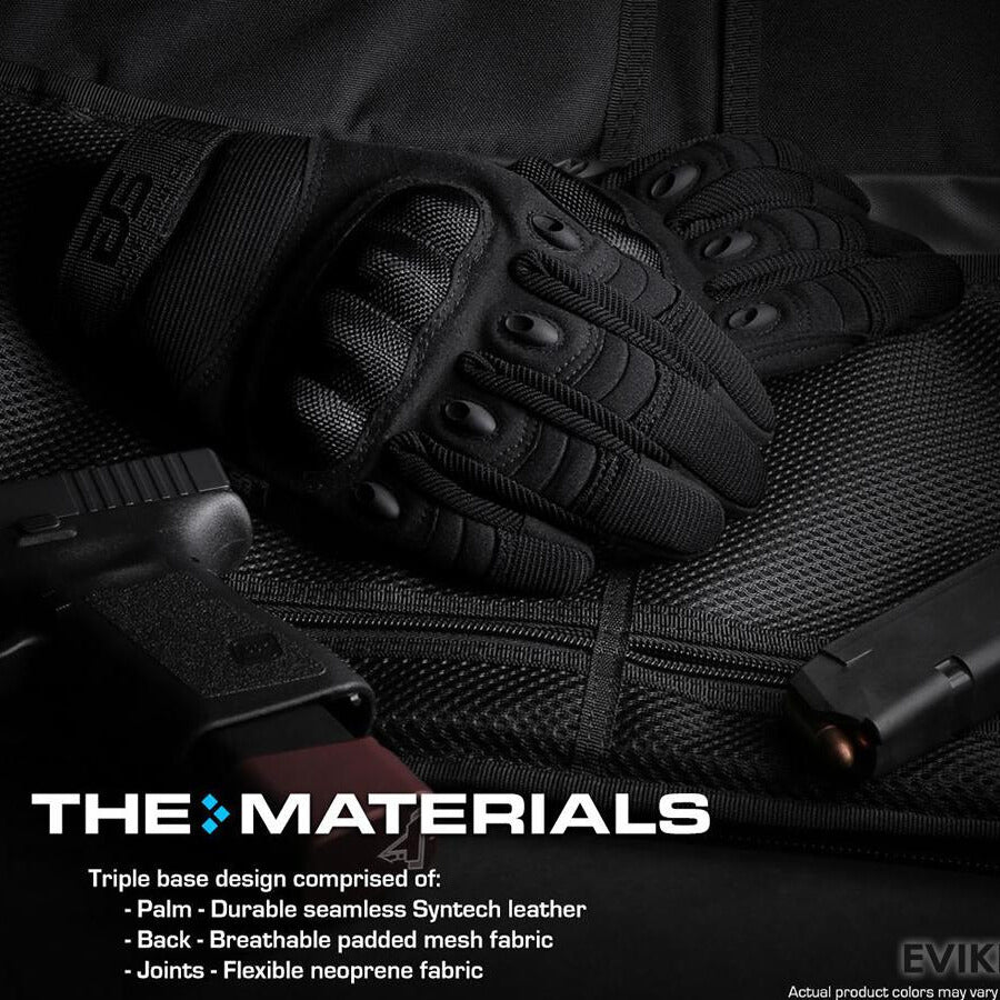 Tactical Gear Hard Knuckle Full Finger Tactical Gloves | Padded mesh and rubber aero vents |  maximize protection