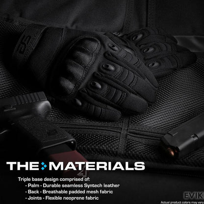 Tactical Gear Hard Knuckle Full Finger Tactical Gloves | Padded mesh and rubber aero vents |  maximize protection