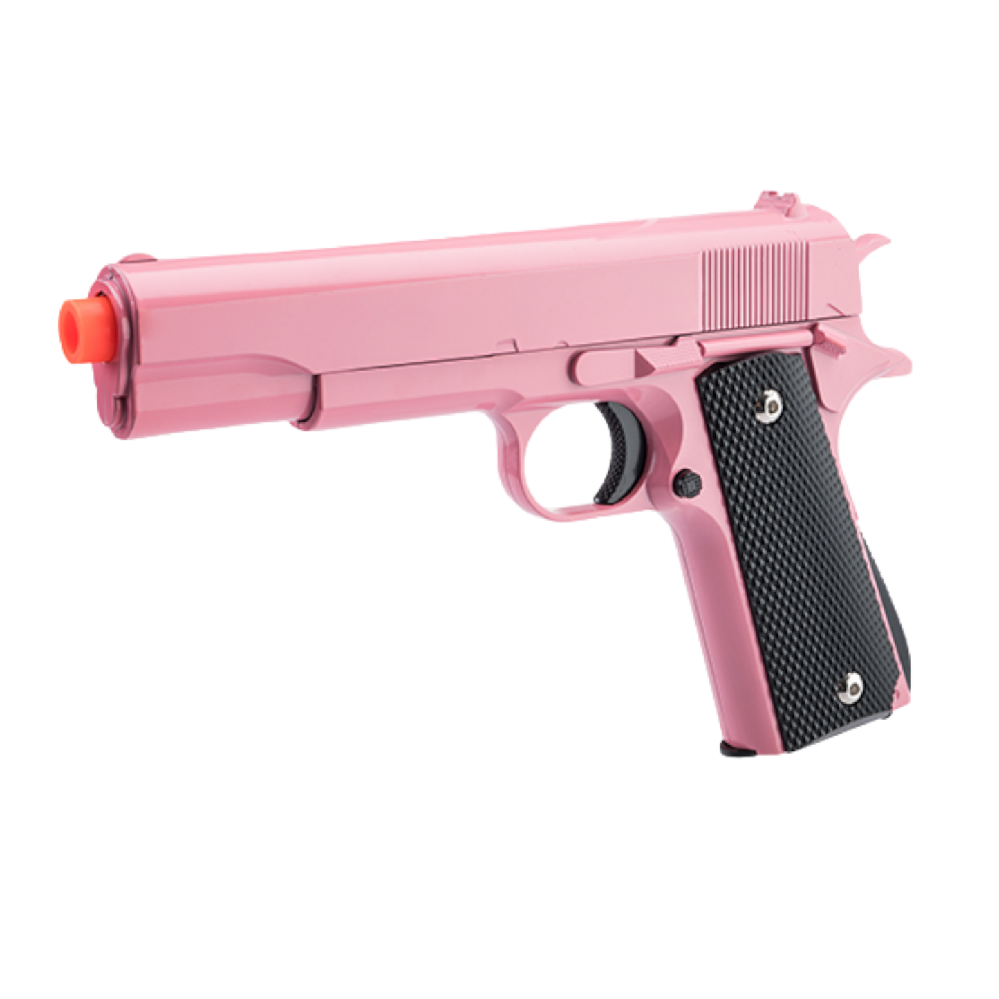 Airsoft M1911 Spring Powered Pistol- Heavy Weight Metal Body - Black, Pink, Silver, Gold & Tan Colors