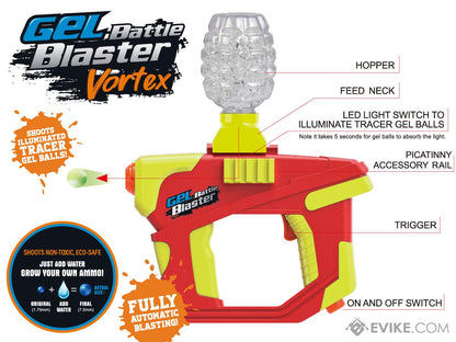 Gel Battle Blaster Water Gel / Hydro Ball Blaster - Vortex Ironman Red