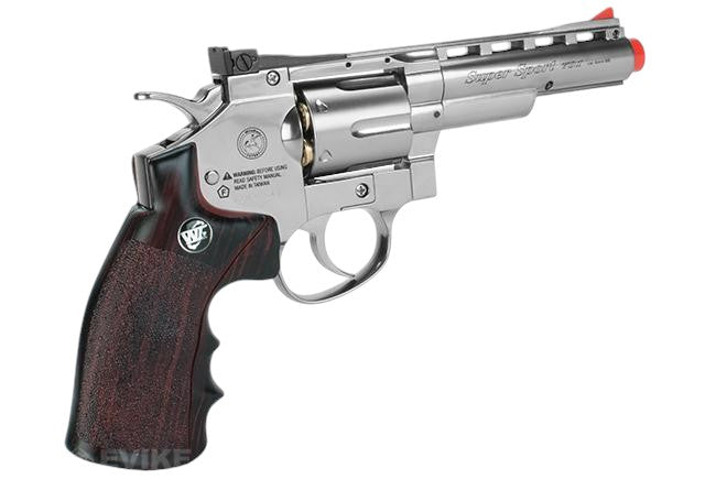 CO2 Powered Full Metal High Power Airsoft 6mm Magnum Gas Revolver (2",4", 6" & 8" - Black & Silver)