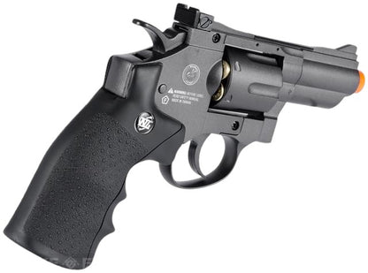 CO2 Powered Full Metal High Power Airsoft 6mm Magnum Gas Revolver (2",4", 6" & 8" - Black & Silver)