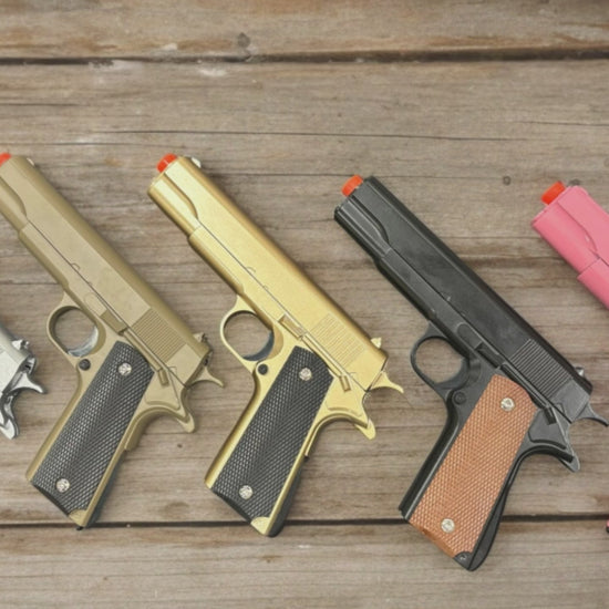 Airsoft M1911 Spring Powered Pistol- Heavy Weight Metal Body,pink,gold,black,silver,tan