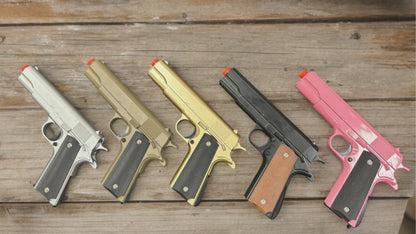 Airsoft M1911 Spring Powered Pistol- Heavy Weight Metal Body,pink,gold,black,silver,tan