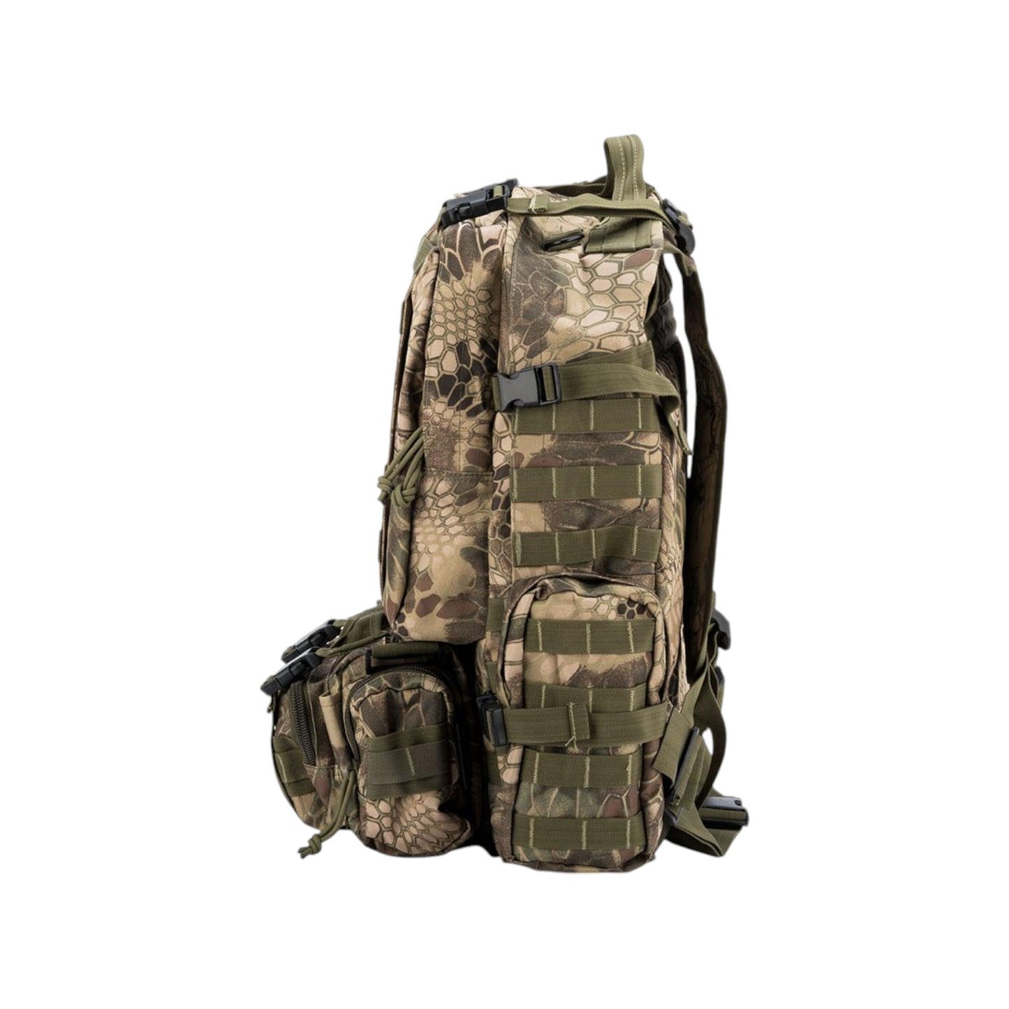 Tac Crew 3-Day Mission Military MOLLE Backpack | Heavyweight Webbing | Detachable deployment pack, two side bag | Camping, Tracking