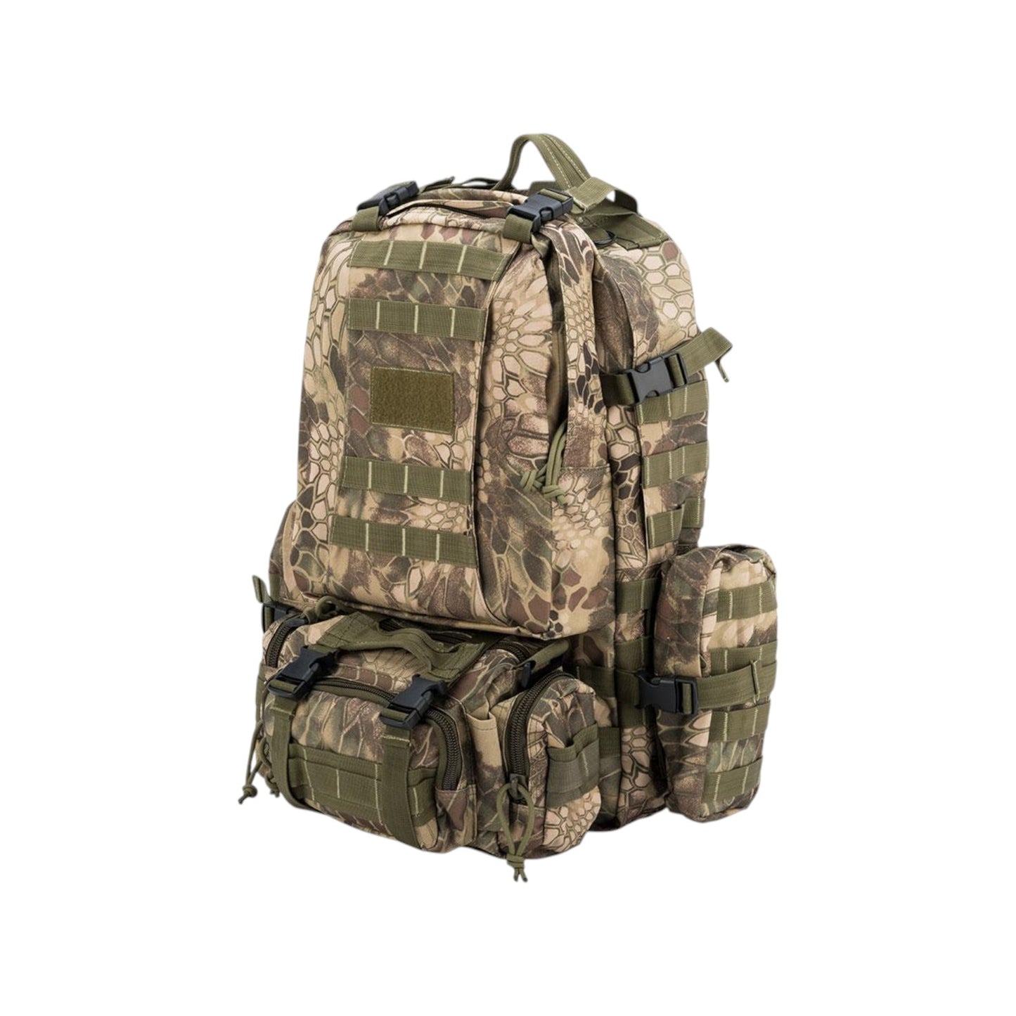 Tac Crew 3-Day Mission Military MOLLE Backpack | Heavyweight Webbing | Detachable deployment pack, two side bag | Camping, Tracking