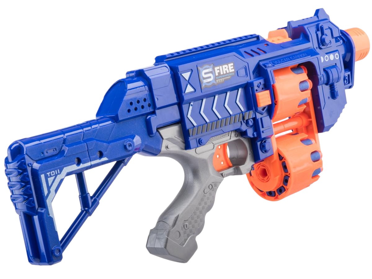 Blaze Storm "Vulcan" Foam Blaster Full Auto Electric Foam Dart Rifle with Drum Mag