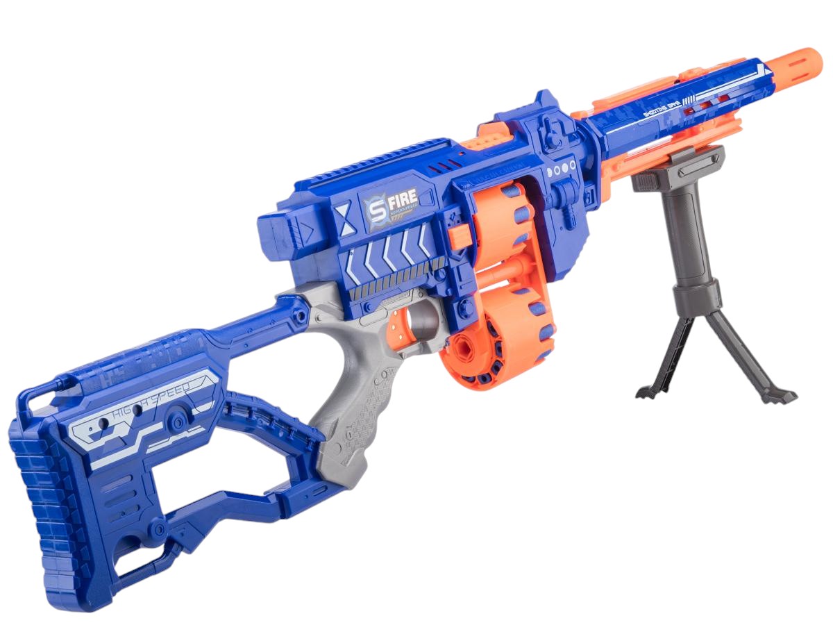 Blaze Storm "Vulcan" Foam Blaster Full Auto Electric Foam Dart Rifle with Drum Mag