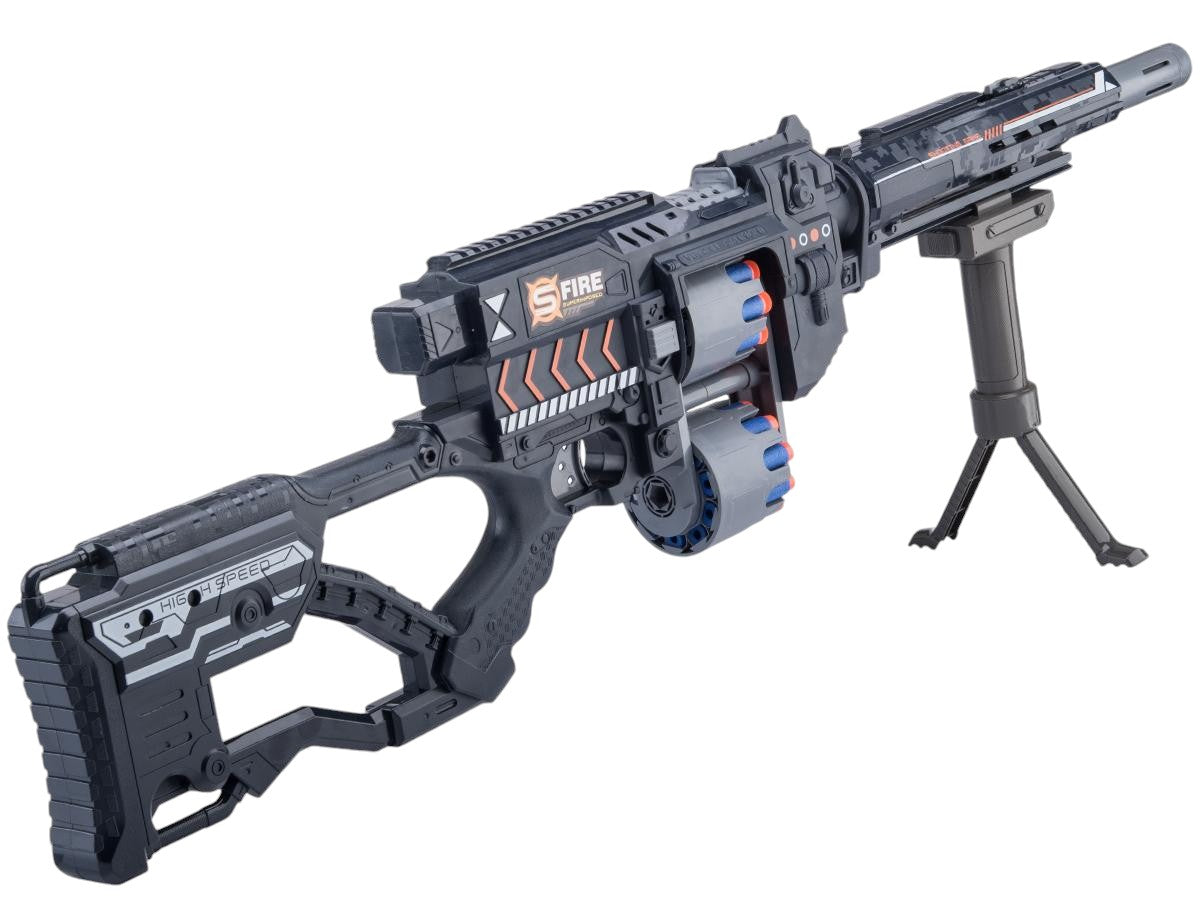 Blaze Storm "Vulcan" Foam Blaster Full Auto Electric Foam Dart Rifle with Drum Mag