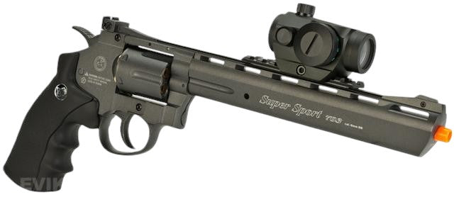 CO2 Powered Full Metal High Power Airsoft 6mm Magnum Gas Revolver (2",4", 6" & 8" - Black & Silver)